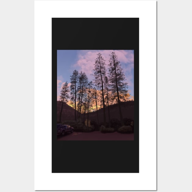 NorCal Camping Sunset Wall Art by ziafrazier